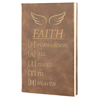 5 1/4" x 8 1/4" Rustic/Gold Laserable Leatherette Journal with Lined Notepad
