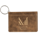Rustic/Gold 4 1/4" x 3" Laserable Leatherette Keychain ID Holder