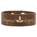 Rustic/Gold 9 1/2" x 1" Laserable Leatherette Cuff Bracelet