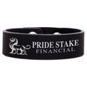Black/Silver 8 1/2" x 3/4" Laserable Leatherette Youth Cuff Bracelet