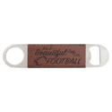 Football 1 1/2" x 7" Laserable Leatherette Bottle Opener