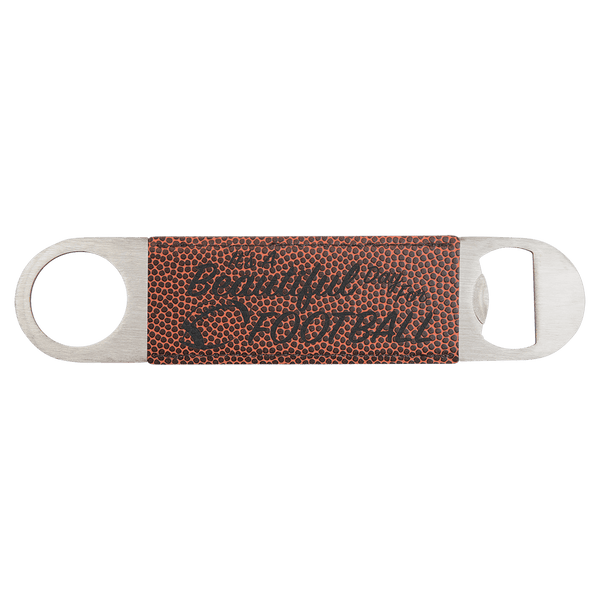 Football 1 1/2" x 7" Laserable Leatherette Bottle Opener