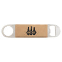 Light Brown 1 1/2" x 7" Laserable Leatherette Bottle Opener