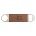 Dark Brown 1 1/2" x 7" Laserable Leatherette Bottle Opener