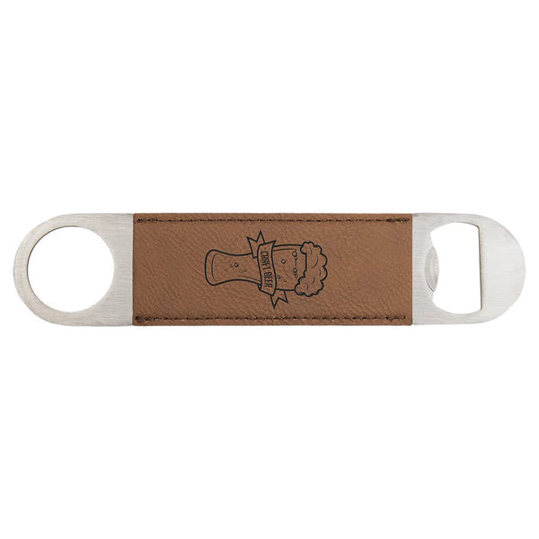 Dark Brown 1 1/2" x 7" Laserable Leatherette Bottle Opener
