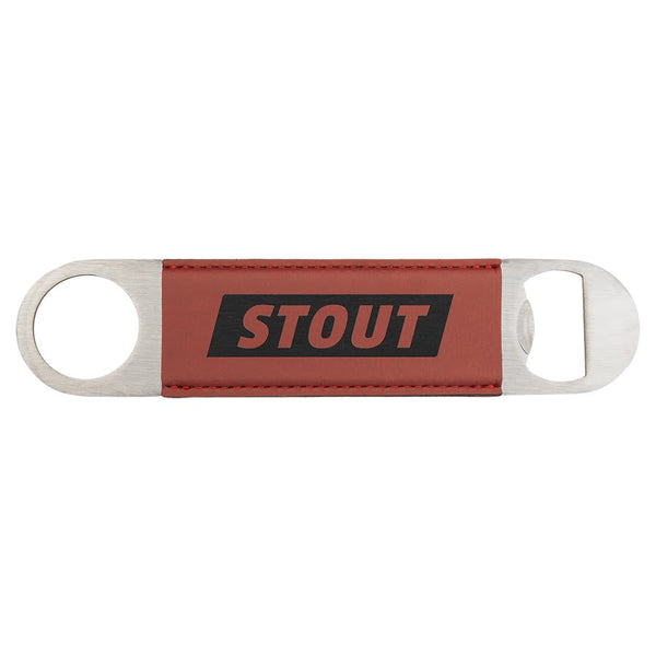 Rose 1 1/2" x 7" Laserable Leatherette Bottle Opener
