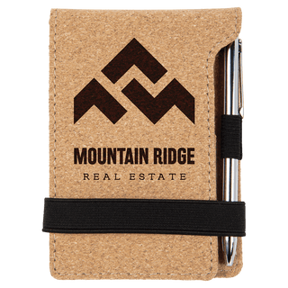 3 1/4" x 4 3/4" Cork Mini Notepad with Pen