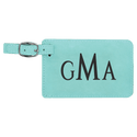 Teal 4 1/4" x 2 3/4" Laserable Leatherette Luggage Tag