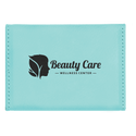 Teal 3 3/4" x 2 3/4" Laserable Leatherette Hard Business Card Holder