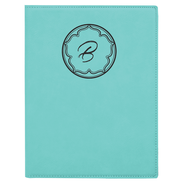 Teal 7" x 9" Laserable Leatherette Small Portfolio with Notepad