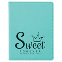 Teal 4 1/4" x 5 1/2" Laserable Leatherette Passport Holder