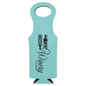 Teal Laserable Leatherette Wine Bag