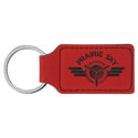 Red 2 3/4" x 1 1/4" Laserable Leatherette Rectangle Keychain
