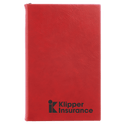 Red 5 1/4" x 8 1/4" Laserable Leatherette Journal with Lined Notepad