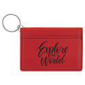 Red 4 1/4" x 3" Laserable Leatherette Keychain ID Holder