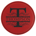 Red 4" Round Laserable Leatherette Coaster