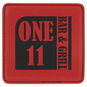 Red 4" x 4" Square Laserable Leatherette Coaster