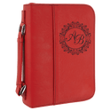 Red 6 3/4" x 9 1/4" Leatherette Book/Bible Cover with Handle & Zipper