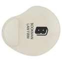 White 9" x 10 1/4" Laserable Leatherette Mouse Pad