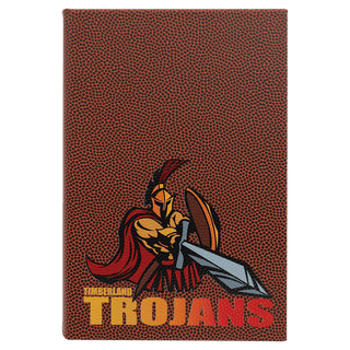 5 1/4" x 8 1/4" Football Laserable Leatherette Journal with Lined Notepad