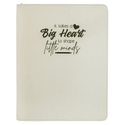 White 9 1/2" x 12" with Zipper Laserable Leatherette Portfolio with Notepad