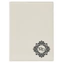 White 7" x 9" Laserable Leatherette Small Portfolio with Notepad