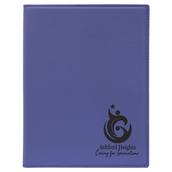 Purple 7" x 9" Laserable Leatherette Small Portfolio with Notepad