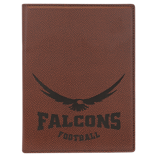 7" x 9" Football Laserable Leatherette Small Portfolio with Notepad