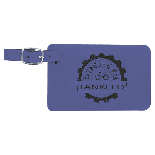 Purple 4 1/4" x 2 3/4" Laserable Leatherette Luggage Tag