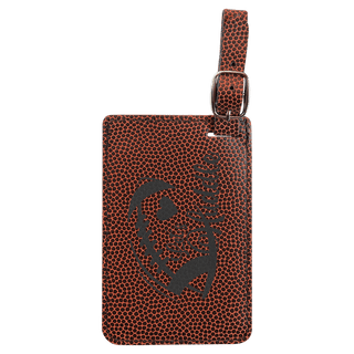 4 1/4" x 2 3/4" Football Laserable Leatherette Luggage Tag