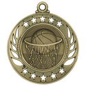 Antique Gold 2 1/4" Basketball Galaxy Medal