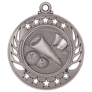 Antique Silver 2 1/4" Cheer Galaxy Medal