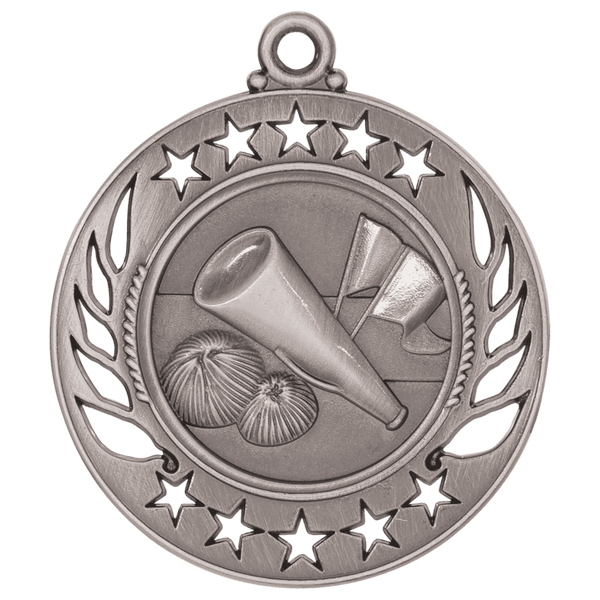 Antique Silver 2 1/4" Cheer Galaxy Medal