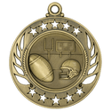 Antique Gold 2 1/4" Football Galaxy Medal