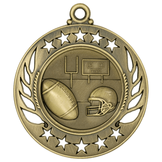 Antique Gold 2 1/4" Football Galaxy Medal
