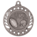 Antique Silver 2 1/4" Football Galaxy Medal
