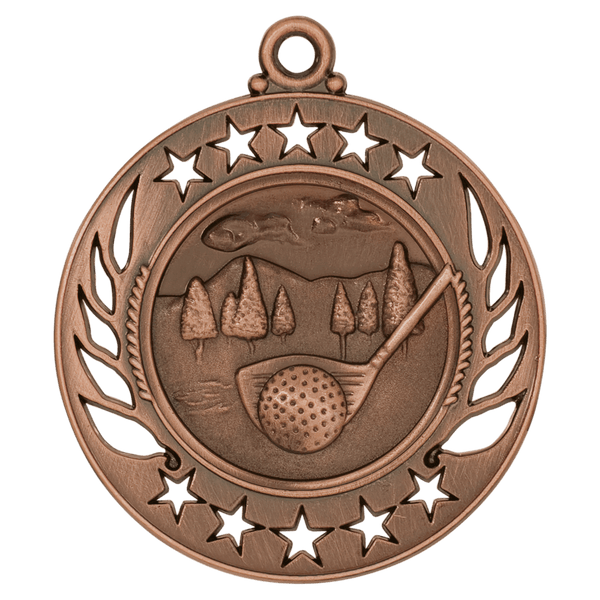 Antique Bronze 2 1/4" Golf Galaxy Medal