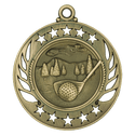 Antique Gold 2 1/4" Golf Galaxy Medal