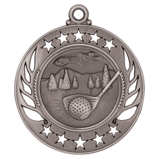 Antique Silver 2 1/4" Golf Galaxy Medal