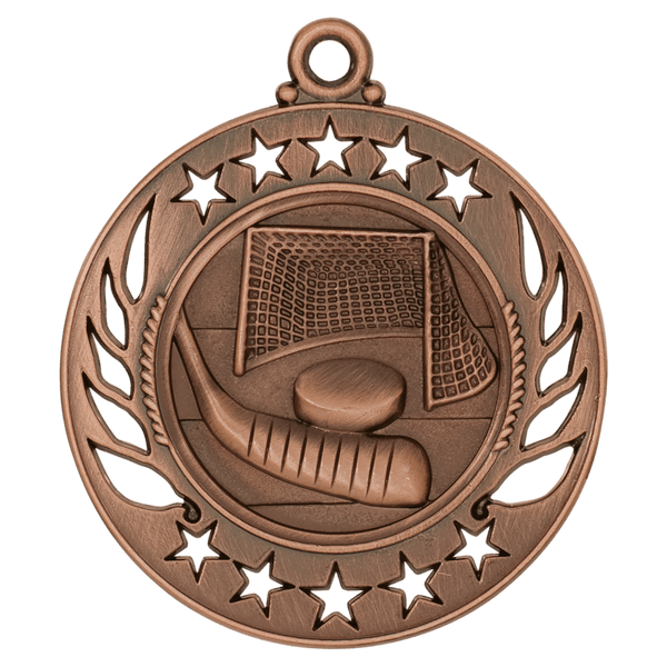 Antique Bronze 2 1/4" Hockey Galaxy Medal