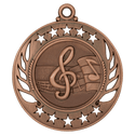 Antique Bronze 2 1/4" Music Galaxy Medal