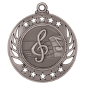 Antique Silver 2 1/4" Music Galaxy Medal