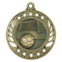 Antique Gold 2 1/4" Soccer Galaxy Medal