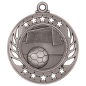 Antique Silver 2 1/4" Soccer Galaxy Medal