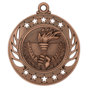 Antique Bronze 2 1/4" Torch Galaxy Medal