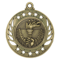 Antique Gold 2 1/4" Torch Galaxy Medal