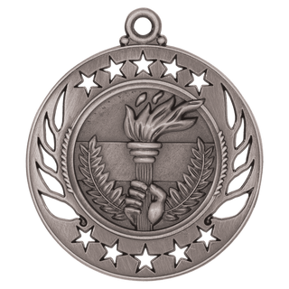Antique Silver 2 1/4" Torch Galaxy Medal