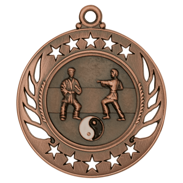 Antique Bronze 2 1/4" Martial Arts Galaxy Medal