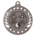 Antique Silver 2 1/4" Martial Arts Galaxy Medal