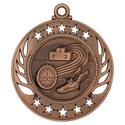 Antique Bronze 2 1/4" Track Galaxy Medal